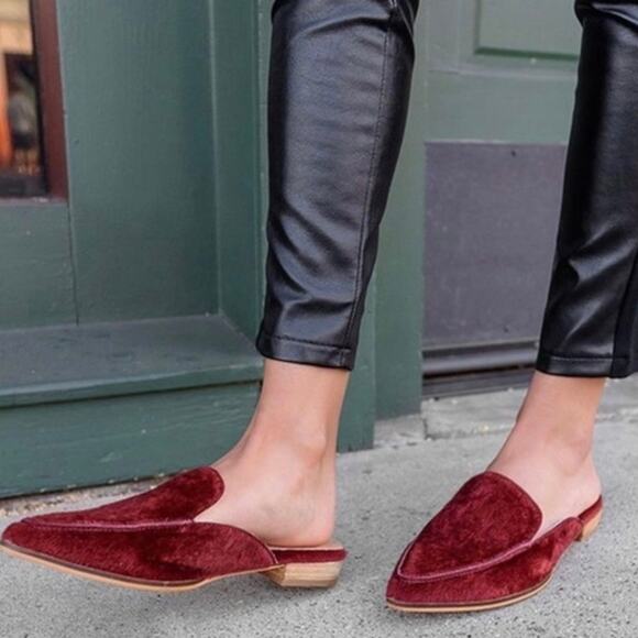 Mi.iM Lux Burgundy Red Calf Hair Mule Loafer Slipper Flats Womens 7.5 - Picture 6 of 16